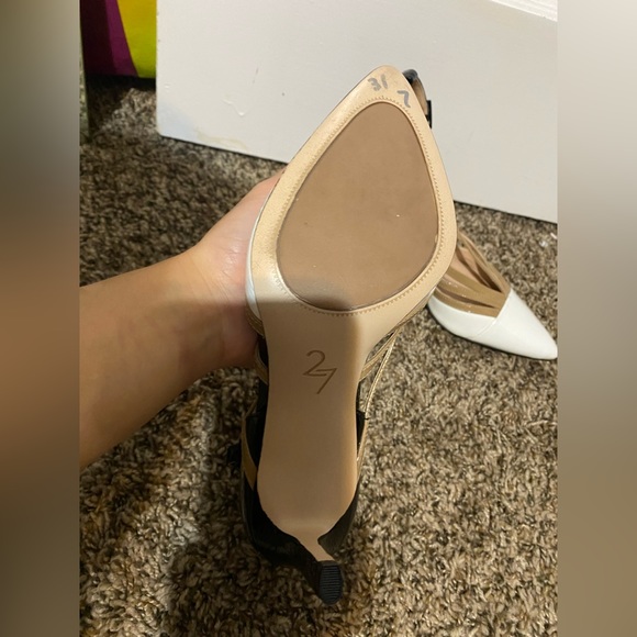 Black, tan, and white 27 edit heels - Picture 5 of 7